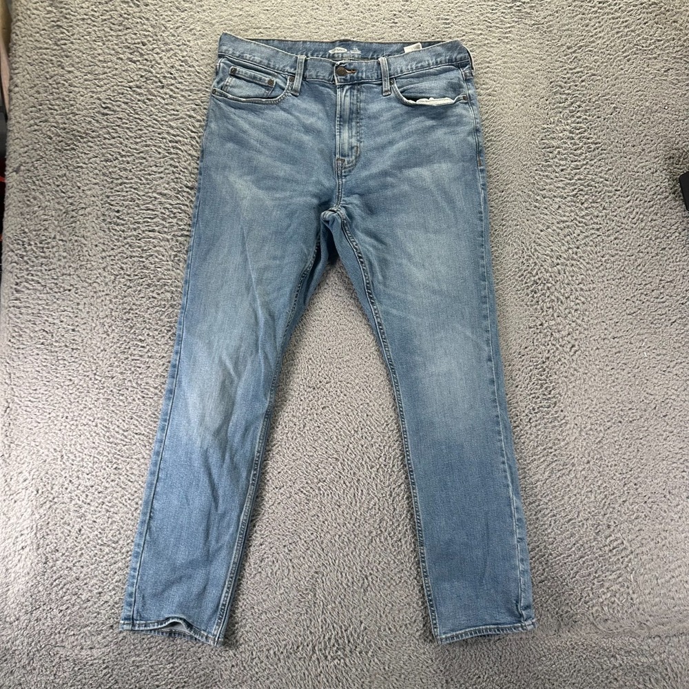 Old Navy Built-in Flex Jeans Mens 36x32 Blue Cotton Denim Straight Slim Stretch
